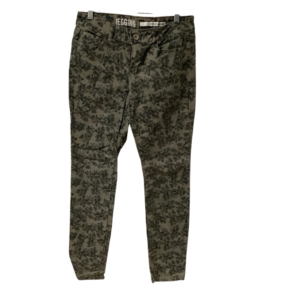 DKNY Jeggings Stretch Green Floral Camouflage Chinos BRAND NEW Size 8
